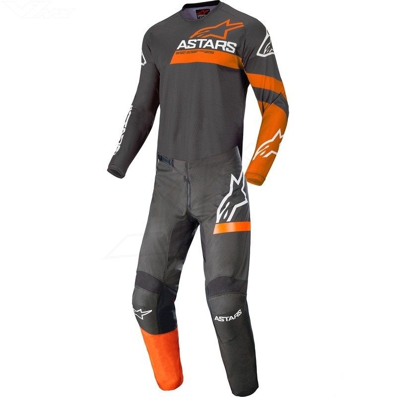 Alpinestars Fluid Chaser Jersey Pant Set Anthracite Coral Fluo